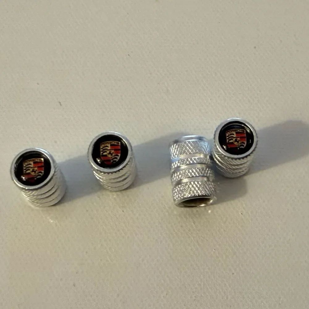 Porsche Valve Stem Caps in Silver Set of 4 NWT